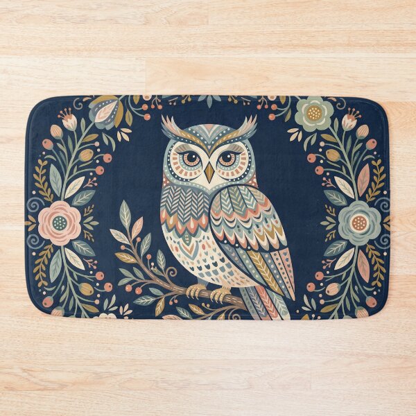 Item preview,  Owl in Blooming Floral Frame designed and sold by ASTRAL ART LAB.