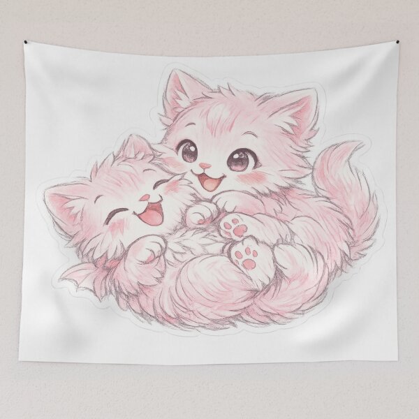 Item preview, cut pink cats  designed and sold by Uni-Fashion.
