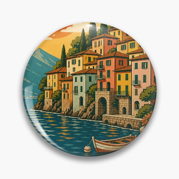 Item preview, Varenna Italy Travel Souvenir - Retro Illustration designed and sold by VisualArtsOasis.