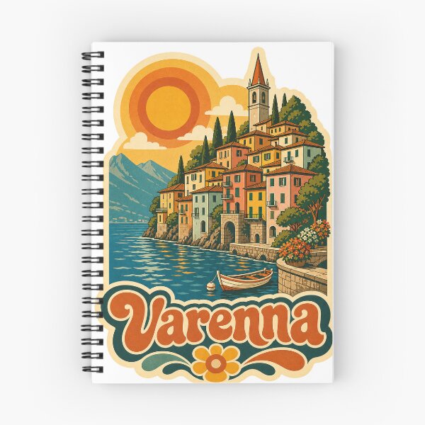 Item preview, Varenna Italy Travel Souvenir - Retro Illustration designed and sold by VisualArtsOasis.