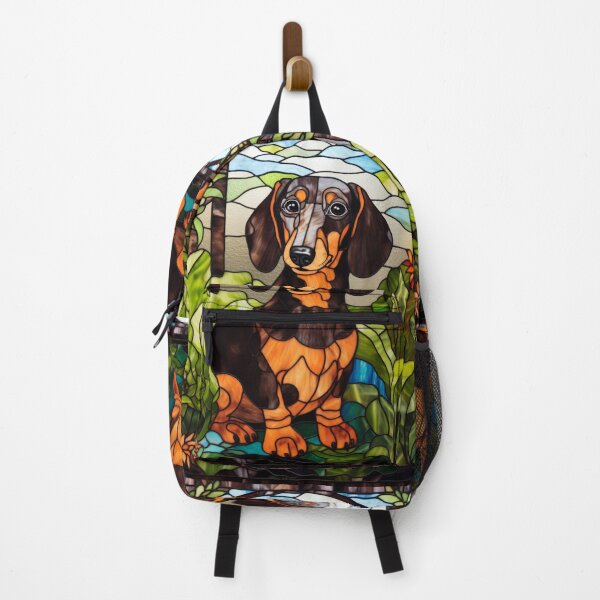 Item preview, Dachshund Stained Glass Garden Portrait designed and sold by pinkal.