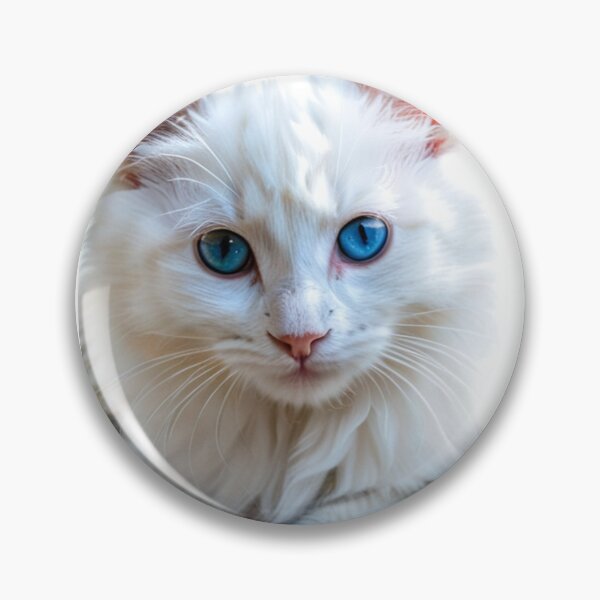Artikelvorschau, Animals - White Cat with Blue Eyes, Crystalline Feline Beauty Portrait entworfen und verkauft von DoodyPets.