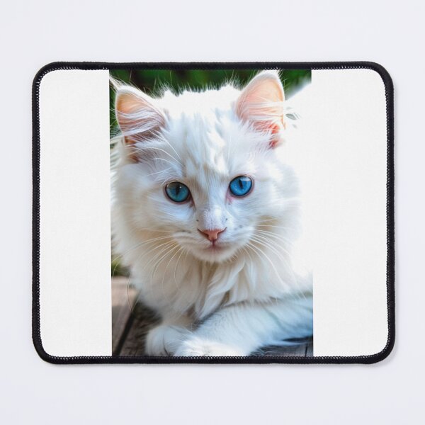 Item preview, Animals - White Cat with Blue Eyes, Crystalline Feline Beauty Portrait designed and sold by DoodyPets.