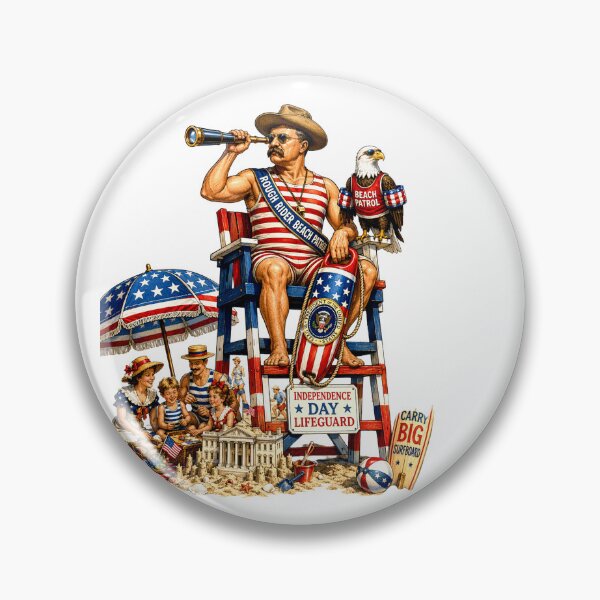 Item preview, Teddy Roosevelt Fireworks Director 4th of July America 250 designed and sold by Zara Art House.
