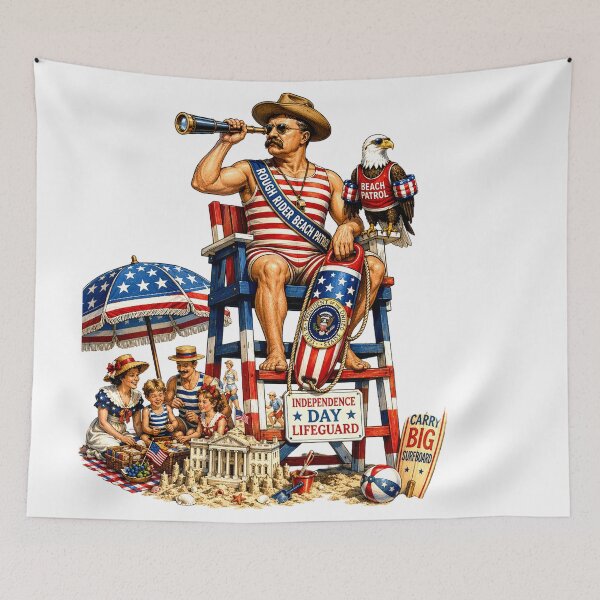 Item preview, Teddy Roosevelt Fireworks Director 4th of July America 250 designed and sold by Zara Art House.