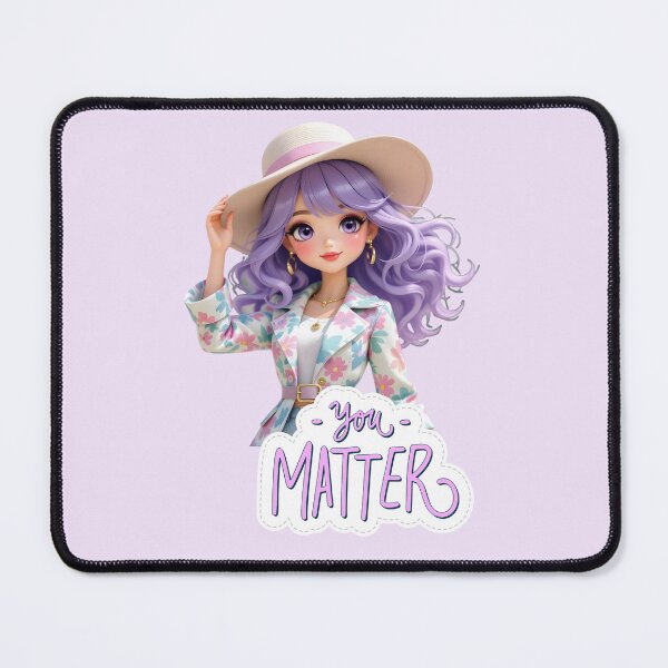 Item preview, Cute Fashion Doll Holding Her Hat – You Matter Illustration designed and sold by daila70.