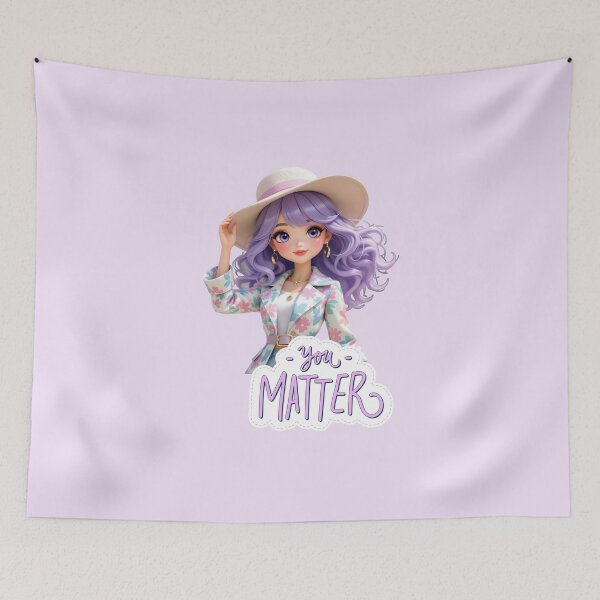 Item preview, Cute Fashion Doll Holding Her Hat – You Matter Illustration designed and sold by daila70.