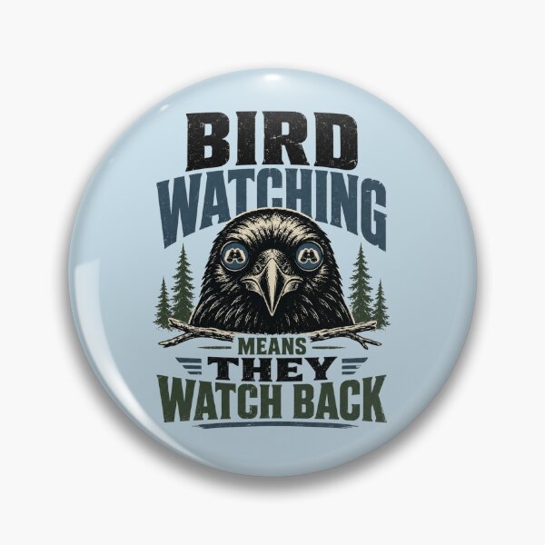 Item preview, Bird Watching Means They Watch Back Retro Crow Binoculars Tee designed and sold by POD DYNASTY | Original Print On Demand T-Shirt Graphics.