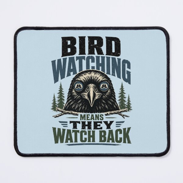 Item preview, Bird Watching Means They Watch Back Retro Crow Binoculars Tee designed and sold by POD DYNASTY | Original Print On Demand T-Shirt Graphics.