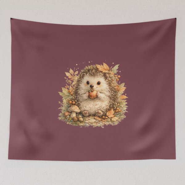 Item preview, Autumn Hedgehog Cottagecore Woodland  designed and sold by MagicMakerPh⭐⭐⭐⭐⭐.