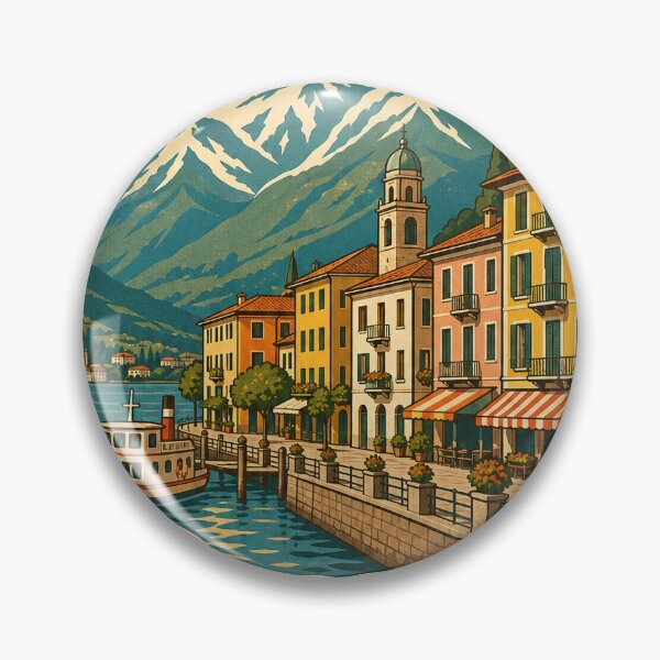 Item preview, Menaggio Italy Travel Souvenir - Retro Illustration designed and sold by VisualArtsOasis.