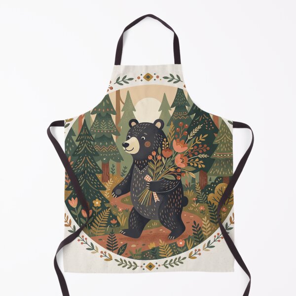Item preview,  Black Bear Carrying Wildflowers designed and sold by ASTRAL ART LAB.