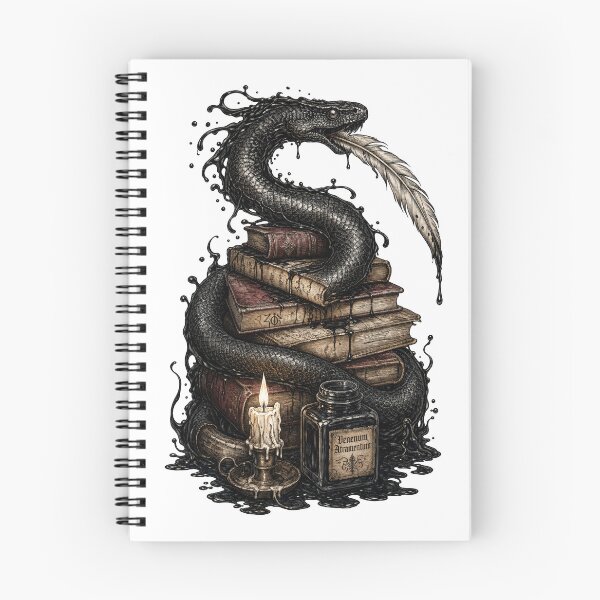 Item preview, Venenum Atramentum , Dark Academia Ink Serpent Art Print designed and sold by NullSpacePrints.