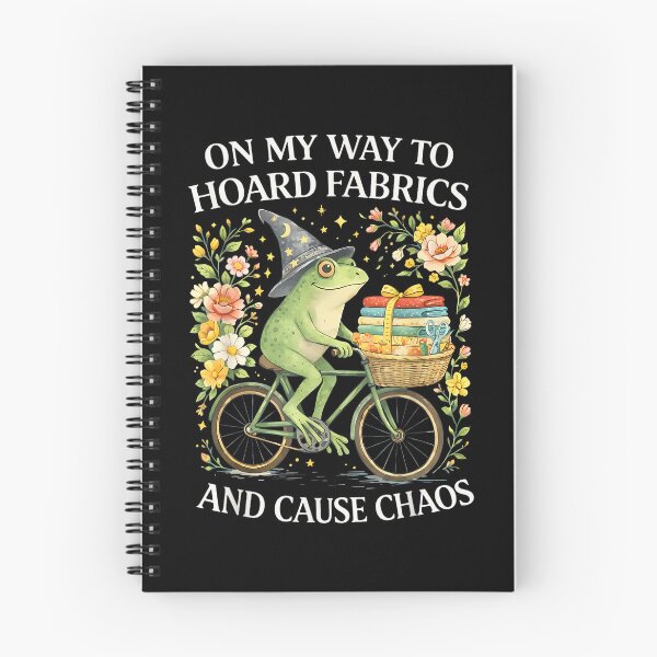 Item preview, On My Way to Hoard Fabrics and Cause Chaos Frog Sewing Humor designed and sold by AndersonLFernan.