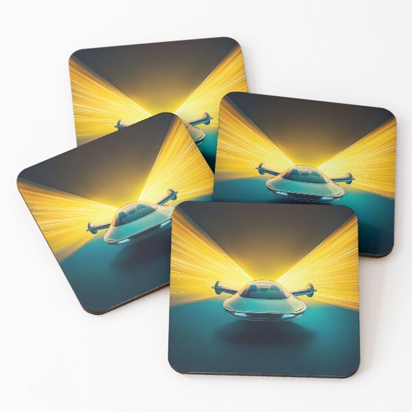Item preview, Synthwave retro flying vehicle print designed and sold by Checho30.