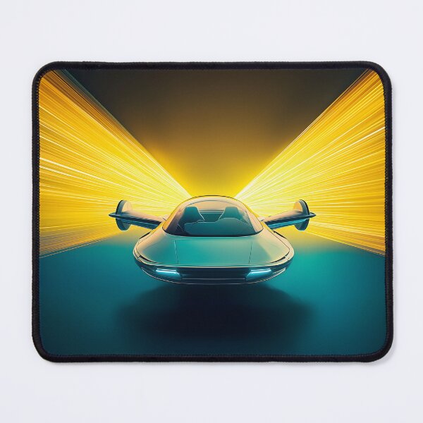 Item preview, Synthwave retro flying vehicle print designed and sold by Checho30.
