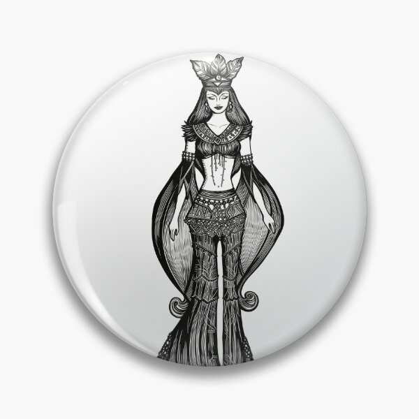 Item preview, Lady Anna - Mystical Warrior Queen Fine Line Art designed and sold by mimiartes.