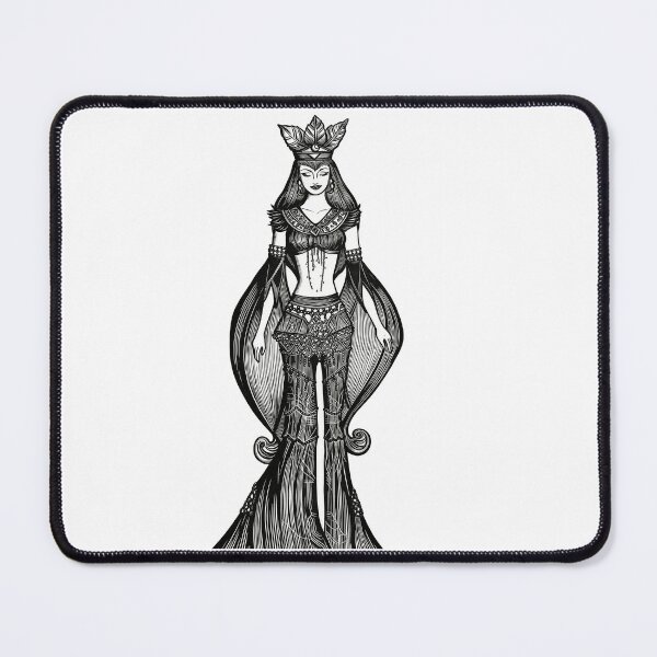 Item preview, Lady Anna - Mystical Warrior Queen Fine Line Art designed and sold by mimiartes.