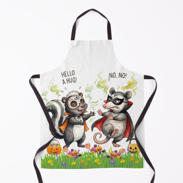 Item preview, Funny Halloween Watercolor Skunk and Opossum Illustration – Smelly Hug Reject designed and sold by VibranPalette.