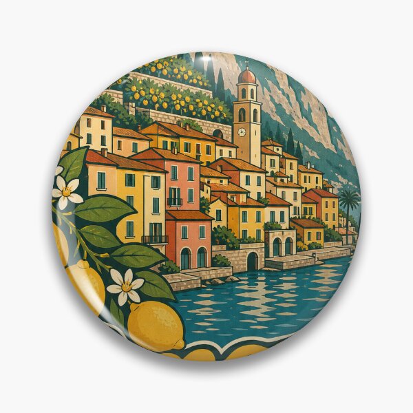 Item preview, Limone sul Garda Italy Travel Souvenir - Retro Illustration designed and sold by VisualArtsOasis.
