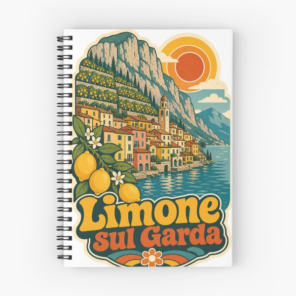 Item preview, Limone sul Garda Italy Travel Souvenir - Retro Illustration designed and sold by VisualArtsOasis.