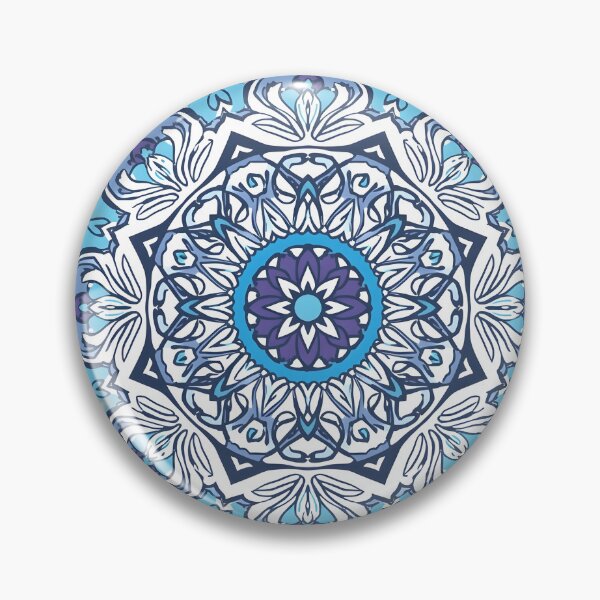 Item preview, Blue Floral Mandala Art | Boho Sacred Geometry Mandala Design designed and sold by dreamz-world.