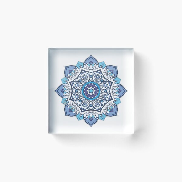 Item preview, Blue Floral Mandala Art | Boho Sacred Geometry Mandala Design designed and sold by dreamz-world.