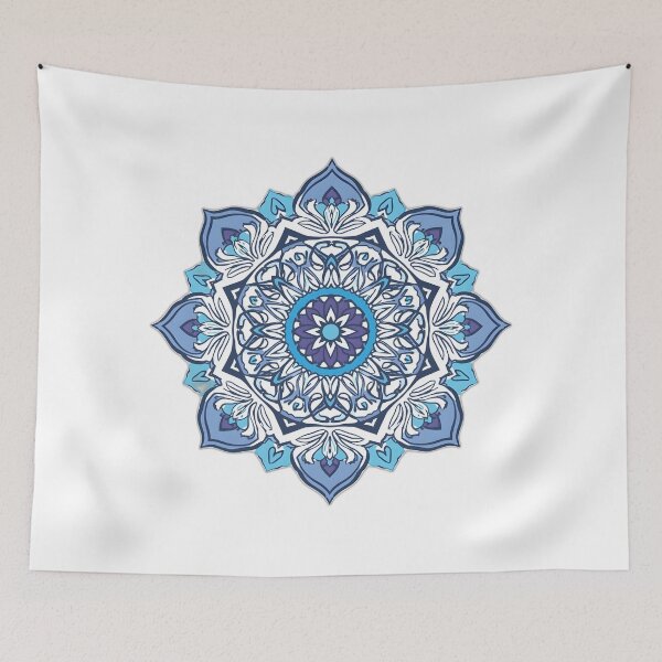 Item preview, Blue Floral Mandala Art | Boho Sacred Geometry Mandala Design designed and sold by dreamz-world.