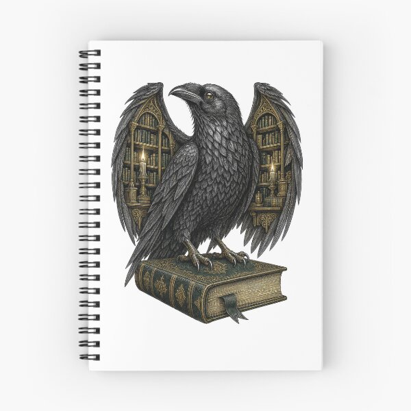 Item preview, Nevermore Library , Dark Academia Gothic Raven Art Print designed and sold by NullSpacePrints.
