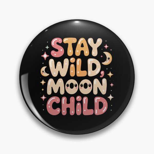 Item preview, Stay Wild Moon Child Retro Celestial Aesthetic Design designed and sold by Cool-cat-art.