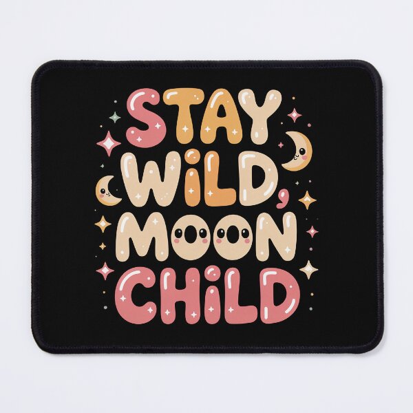 Item preview, Stay Wild Moon Child Retro Celestial Aesthetic Design designed and sold by Cool-cat-art.