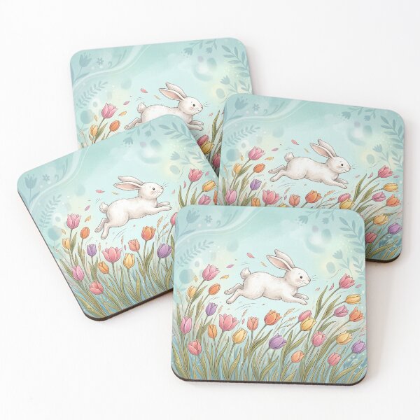 Item preview,  White Rabbit Among Tulips designed and sold by ASTRAL ART LAB.