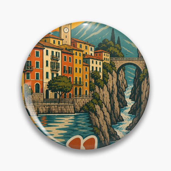 Item preview, Bellano Italy Travel Souvenir - Retro Illustration designed and sold by VisualArtsOasis.