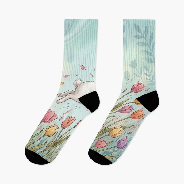 Item preview,  White Rabbit Among Tulips designed and sold by ASTRAL ART LAB.