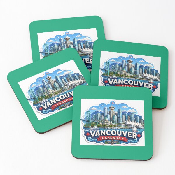 Item preview, Vancouver Coastal Icons Spectacular 3D Skyline Label designed and sold by PaintMeWorld.
