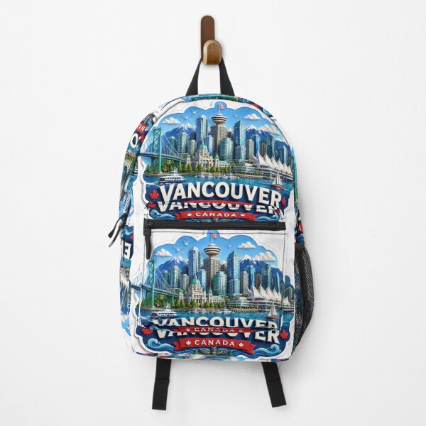 Item preview, Vancouver Coastal Icons Spectacular 3D Skyline Label designed and sold by PaintMeWorld.