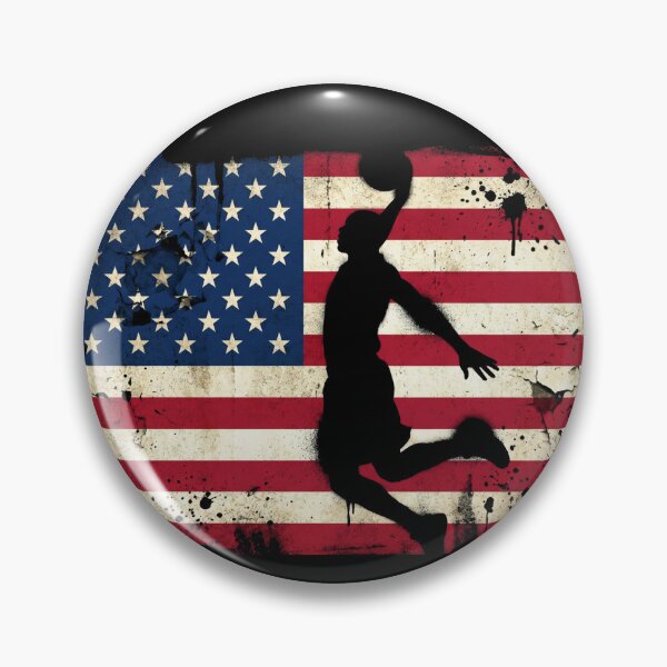 Item preview, Vintage USA Flag Basketball Dunk Graphic Shirt designed and sold by TeNovaStudio.