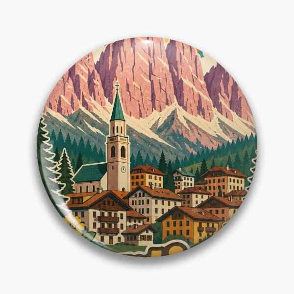 Item preview, Cortina Italy Travel Souvenir - Retro Illustration designed and sold by VisualArtsOasis.