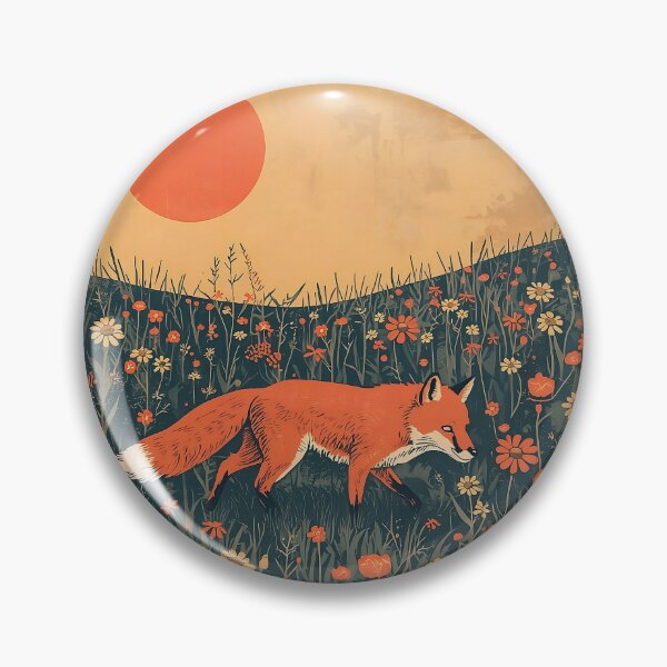 Item preview, Fox in Wildflower Meadow Vintage Nature Art Illustration designed and sold by Evergreen Horizon Works.