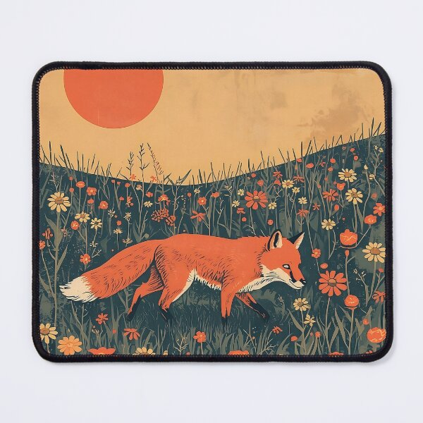 Item preview, Fox in Wildflower Meadow Vintage Nature Art Illustration designed and sold by Evergreen Horizon Works.