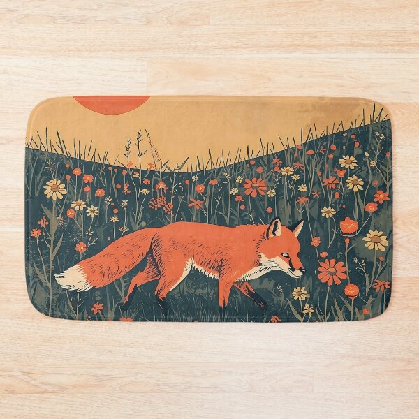 Item preview, Fox in Wildflower Meadow Vintage Nature Art Illustration designed and sold by Evergreen Horizon Works.