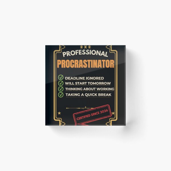 Item preview, Professional Procrastinator Funny Office Humor Retro Badge T-Shirt designed and sold by Uvclick.