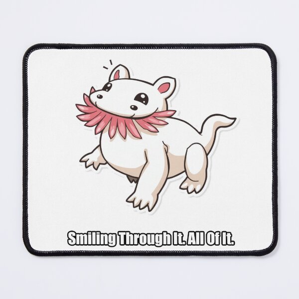 Item preview, Axolotl Sticker - Smiling Through It All Of It - Funny Axolotl Gift designed and sold by pawdrops.