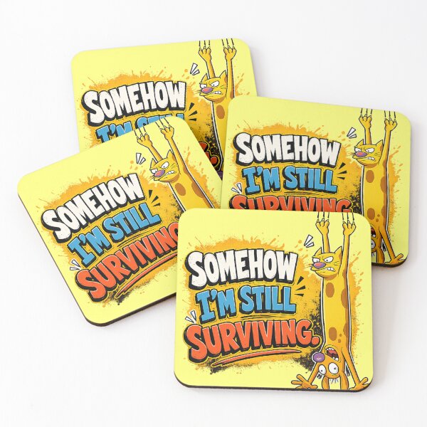 Item preview, Somehow I'm Still Surviving – Funny Adulting Cartoon Design designed and sold by Espinazul.