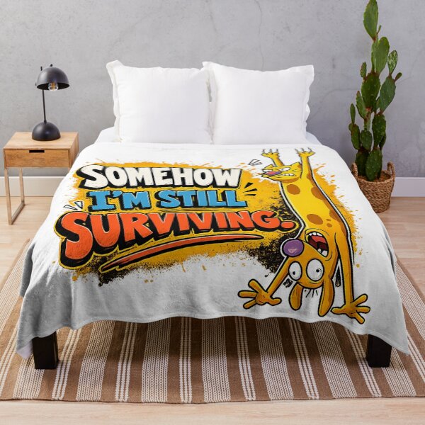 Item preview, Somehow I'm Still Surviving – Funny Adulting Cartoon Design designed and sold by Espinazul.