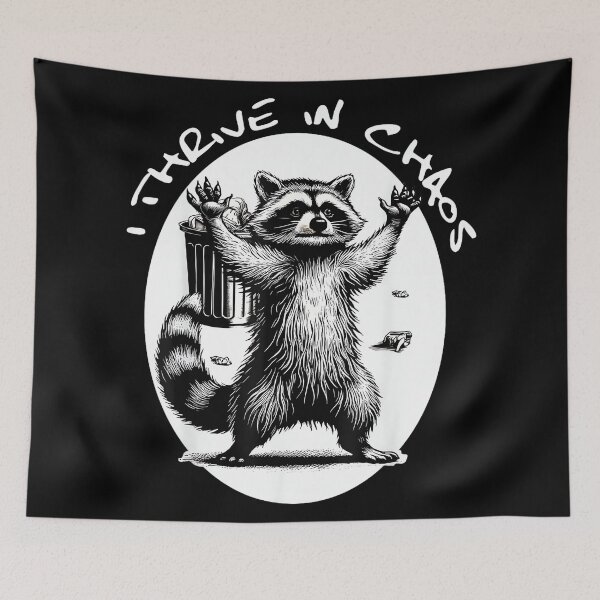 Item preview, Racoon Meme Tee Funny Trash Panda I Thrive in Chaos designed and sold by AndersonLFernan.