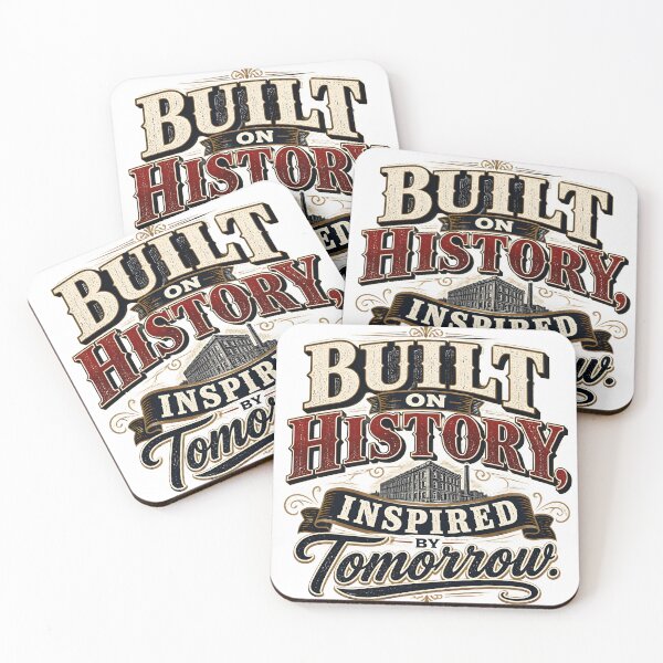 Item preview, Built on History, Inspired by Tomorrow – Vintage Motivational Typography Design designed and sold by ColorClouds.