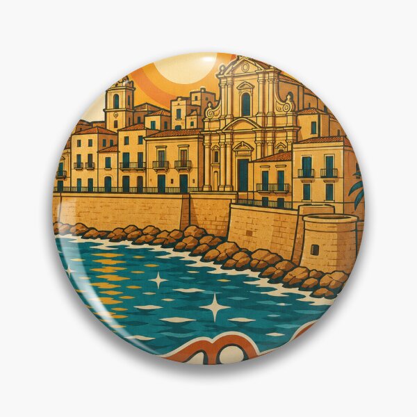 Item preview, Ortigia Italy Travel Souvenir - Retro Illustration designed and sold by VisualArtsOasis.