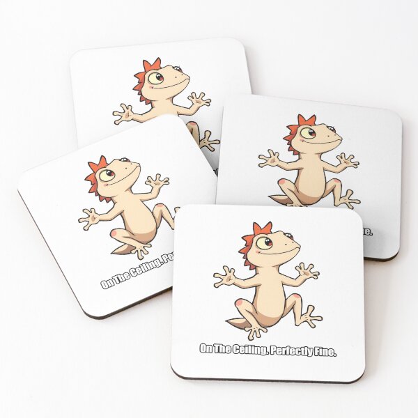 Item preview, Gecko Sticker - On The Ceiling Perfectly Fine - Funny Gecko Gift designed and sold by pawdrops.