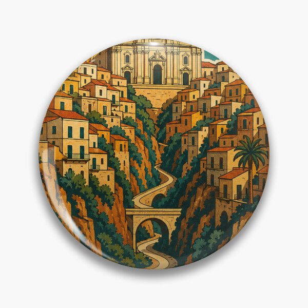 Item preview, Modica Italy Travel Souvenir - Retro Illustration designed and sold by VisualArtsOasis.